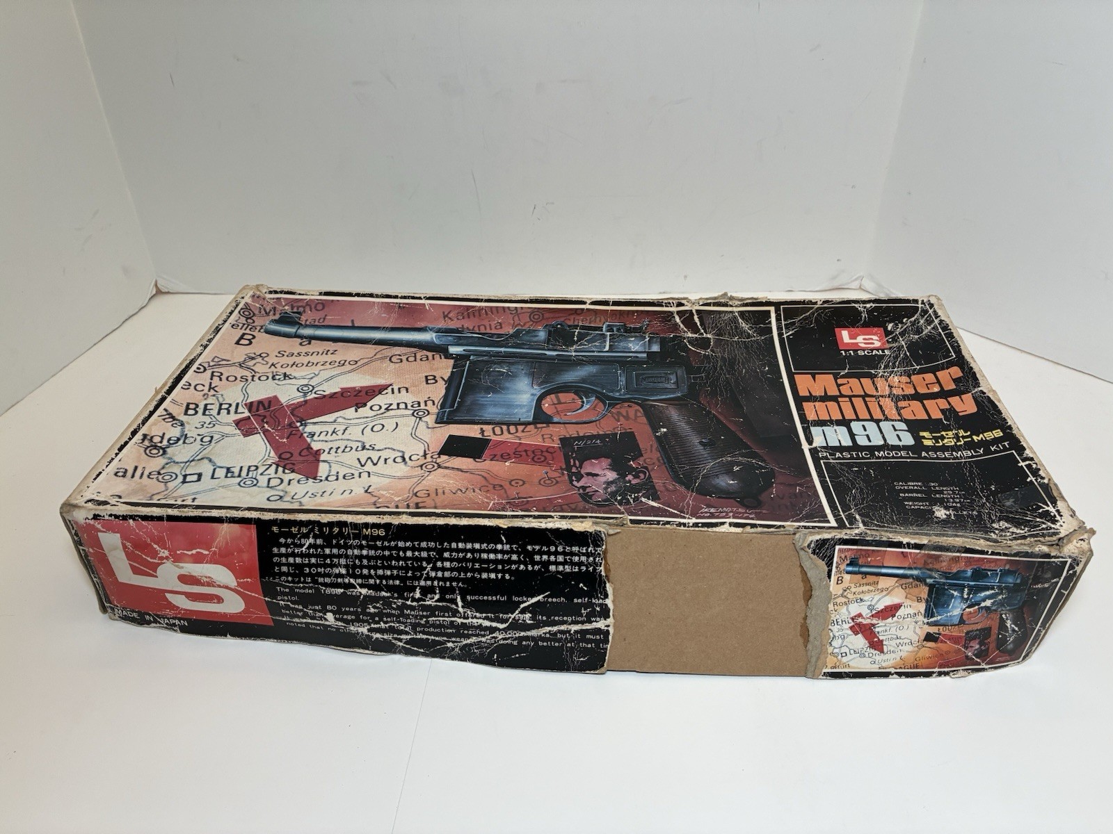 LS 1:1 Scale Mauser Military M96 Pistol Plastic Model Kit - New Old Stock