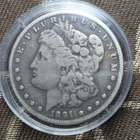 1891 CC Morgan Silver Dollar $1 Coin Circulated Uncertified