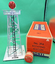 Lionel 394 Rotating Beacon Tower Silver Postwar O Gauge w/ Box  Packing Tube