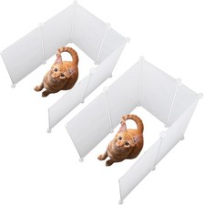 2 Pack Cat Litter Box Enclosure Splash Guard Extra Large Pee Shields Low Sided