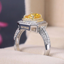Silver Plated Casual Ring 2.4CT CZ Pretty Anniversary Ring Gift For Girlfriend