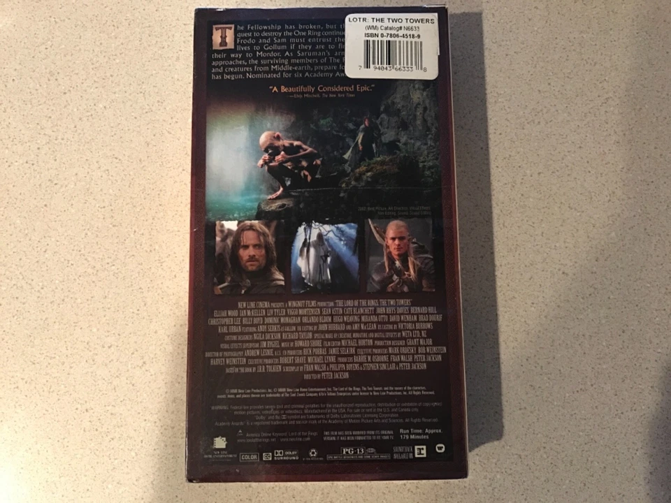 The Lord of the Rings: The Two Towers (VHS, 2003) Elijah Wood, Ian McKellan - Image 2 of 4