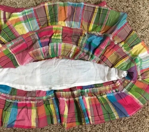 Vanity Plaid Skirt Size 3 Juniors Women’s Multicolored Side Zipper Ruffle Bottom - Picture 2 of 4