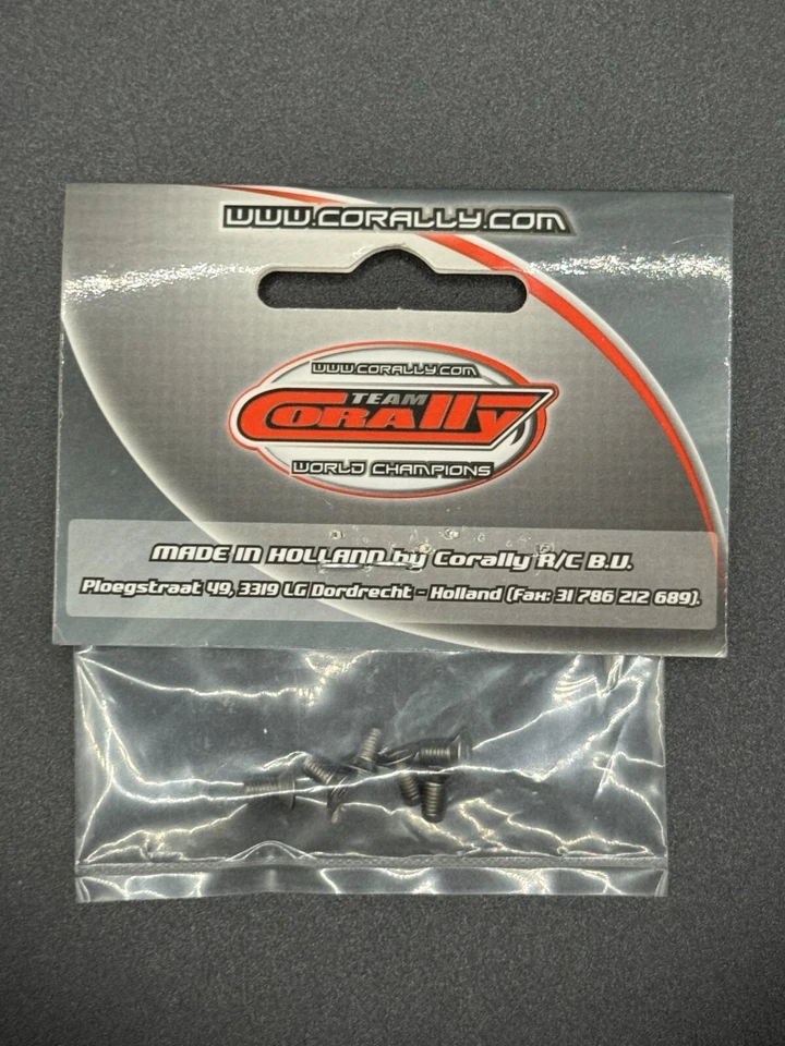 Team Corally 11801 M3x6 Titanium 2mm Hex Flat Head Screws (Qty 6) - Image 2 of 2