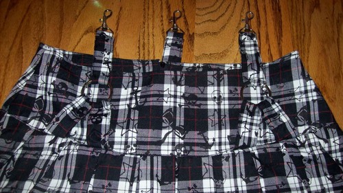 Vintage Ghosts & Angels Skull & Crossbone Damen Gr. M kariert Plissee Minirock - Bild 4 von 6