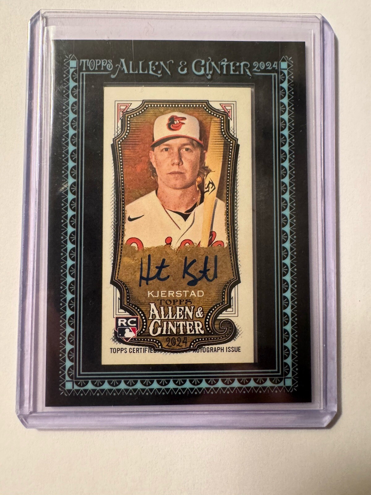 Heston Kjerstad #MAHK 2024 Allen & Ginter X Black Border Framed Mini Auto /25 RC