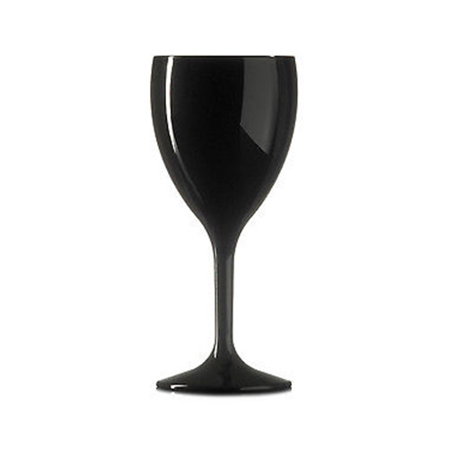 Elite Premium Polycarbonate Black Plastic Wine Glass 320ml - Set of 12