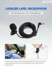 Car Radio 3.5MM External Microphone Mic Lavalier Lapel for GPS DVD Stereo 3meter