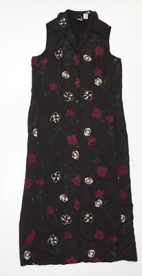 Merona Damen Shirtkleid geblümt Polyestermischung Größe M