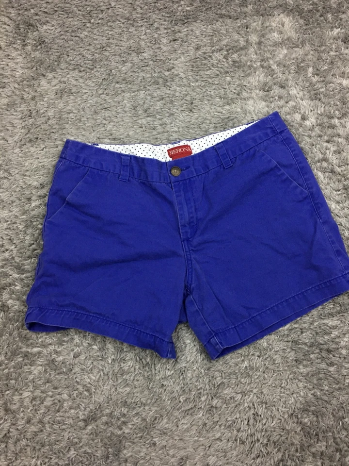Pantalones cortos chinos Merona para mujer talla 8 algodón púrpura midi Foto 3 de 4