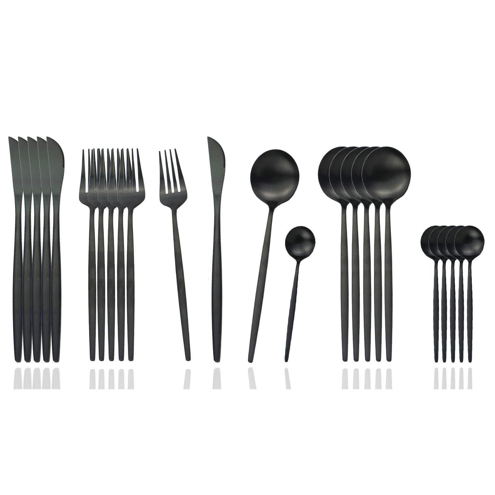 Silverware Set, 24-Piece Stainless Steel Flatware Set,Kitchen Utensil Set Ser...