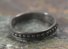 Vintage Dainty Band Ring Size 2.75 Sterling Silver Beaded Pattern