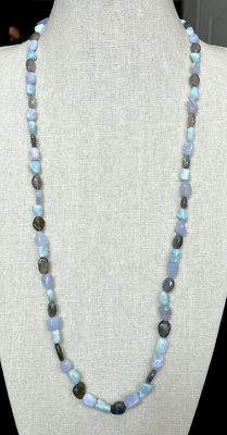 AFFINITY GEMS 32'' Sterling Silver Multi-Color Gemstone Beaded Necklace - NWT