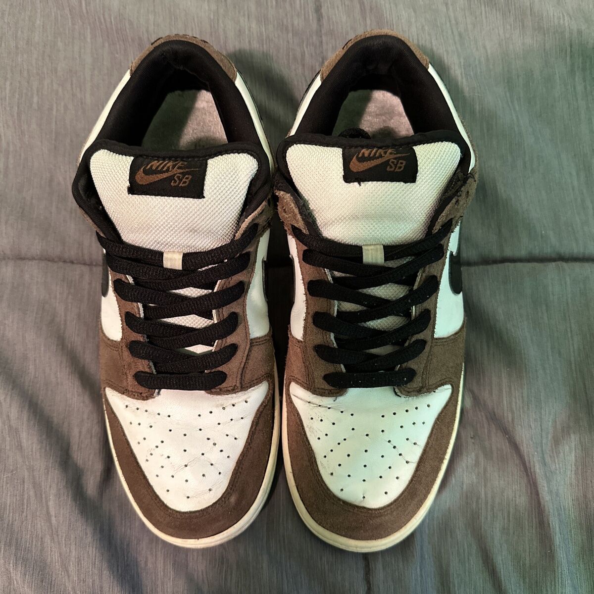 Nike SB Dunk Low White Black Trail End Brown Men Size 9M Nike SB Dunk Low White Black Trail End Brown Men Size 9M
