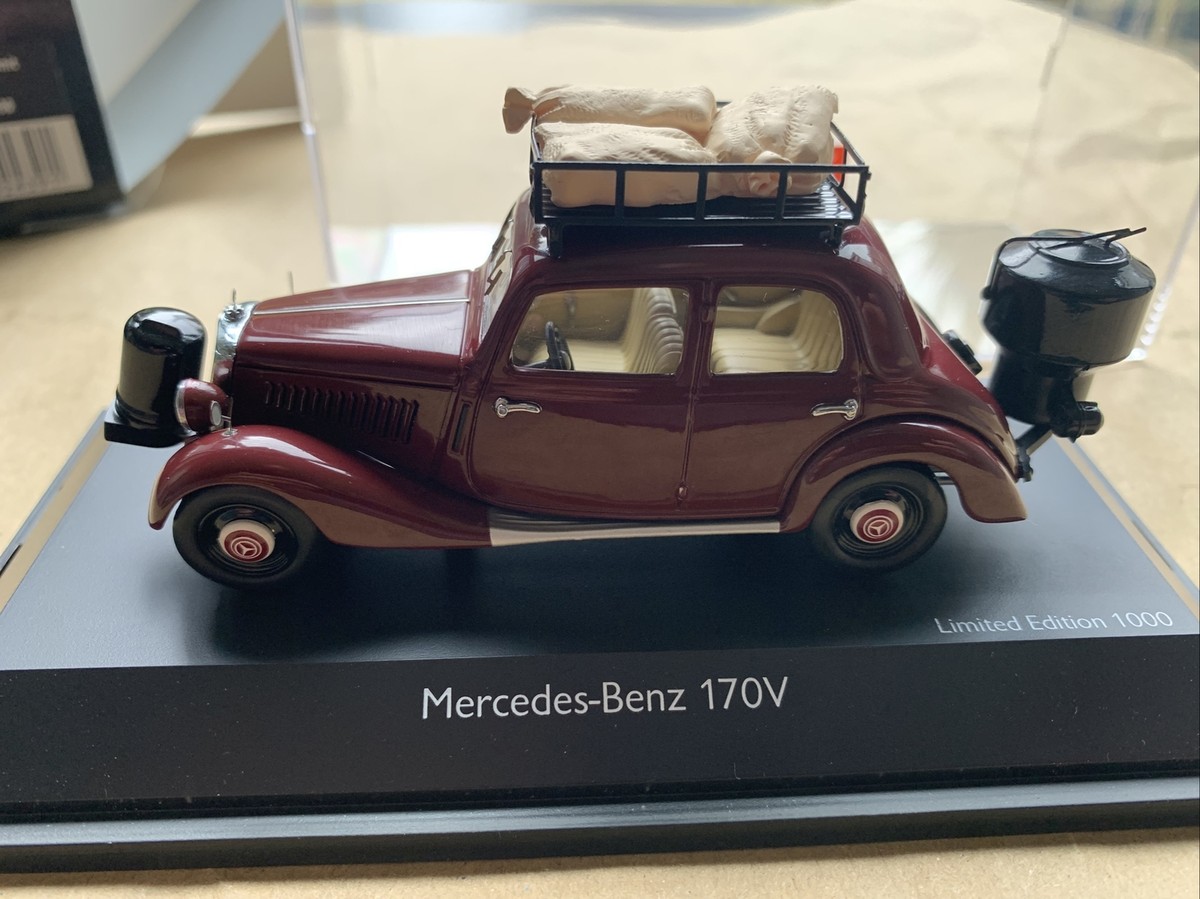 MERCEDES BENZ 170V 1936 WITH WOOD GASIFIER 1/43 CAR MODEL SCHUCO