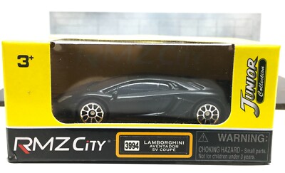 Lamborghini Aventador SV Coupe Matte Black RMZ City Metal 1/64 (3