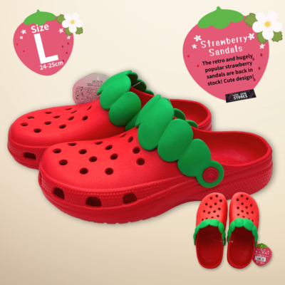 Strawberry Sandals Slippers Shoes RED Color Size L US6-7 24-25cm