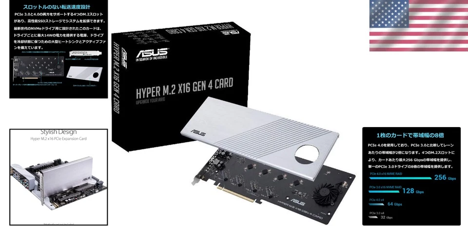 Stylish PCIe 4.0 X16 Card - 4-Bay NVMe M.2 RAID Support for Enhanced Performance - Image 2 of 4