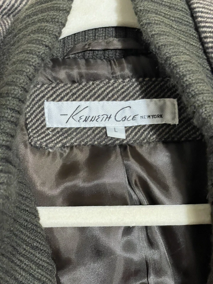 Kenneth Cole Men Brown Double Breasted Peacoat Coat Jacket Size L - Image 4 of 4