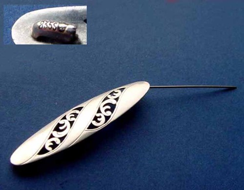 Old Brooch,Open Worked,835er Silver Z232 - Picture 6 of 8