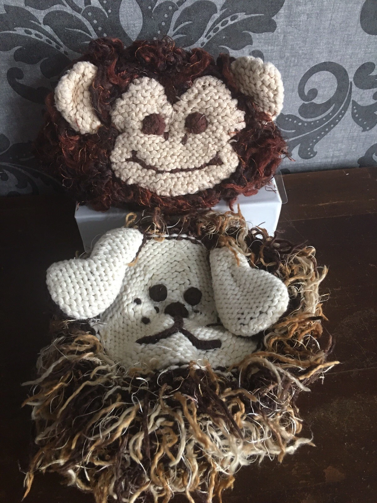 Zooni Beanie Lot Puppy Love Monkey Infant Baby Fleece Lining Hat Toque XS 0-6M