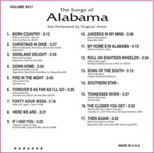 Karaoke CD G 17 TRACKS Backstage 8317 ALABAMA COUNTRY IN ORIGINAL Black Sleeve