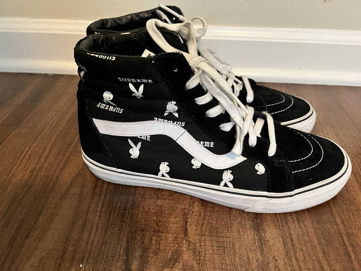 Supreme x Playboy x Vans Sk8-Hi Shoes 10.5 Black/ White