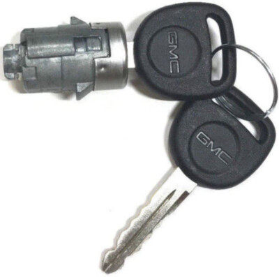 NEW GMC OEM Single Door Lock Cylinder W/2 OEM GMC LOGO KEYS-706592 + 598009