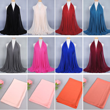 Fashion Women Plain Chiffon Scarf Hijab Head Wrap Shawls Head Muslim Scarves HOT