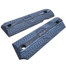 COLT 1911 Full-Size G10 Grips Blue/Black Double Diamond, Ambi Cut, USA Made