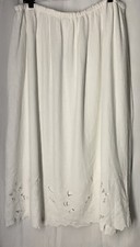 Universal Thread A-Line Skirt Womens XL White Embroidered Elastic Waist Pull On
