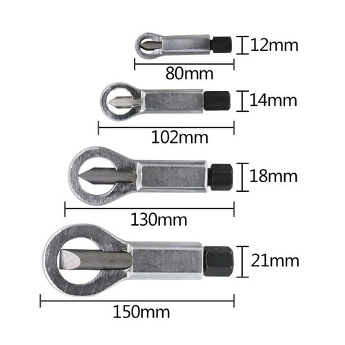 4 Size 9-27mm Nut Splitter Breaker Manual Pressure Nut Remover Extractor Tools - Foto 3 di 11