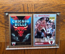 B.J. Armstrong, Chicago Bulls, NBA Champions, 2 Card Lot, including signed auto