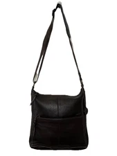 The SAK Iris Crossbody Bag Purse Dark Brown Leather Lined Pockets Clean