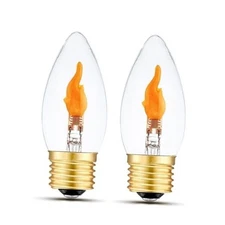 Flickering Light Bulbs E26 Flame Bulb, LED Flickering Flame Light Clear Glass