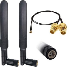 WiFi Antenna 8dBi Omni RP-SMA Male 2.4Ghz 5.8Ghz Dual Band  20cm U.FL 2 Pcs
