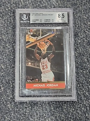 1993 DOG TAGS PROMO #P7 MICHAEL JORDAN CARD BGS 8.5