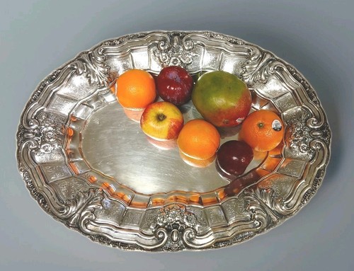 Silver (800) Germany C.1880 Fruit Tray Big Size 20inch By 14.5, 50cm /36cm ,1kg