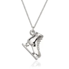 VFK Silver Cute Skate Charm Necklace – Fun Stylish Pendant On Durable Chain