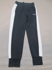 Puma Size S Womens Black Elastic Waist Pockets Activewear Sport Logo Joggers 706