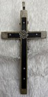 Antique1800's Victorian Ebony Priest Skull&Crossbones Crucifix Cross Pendant5.5" — photo 7