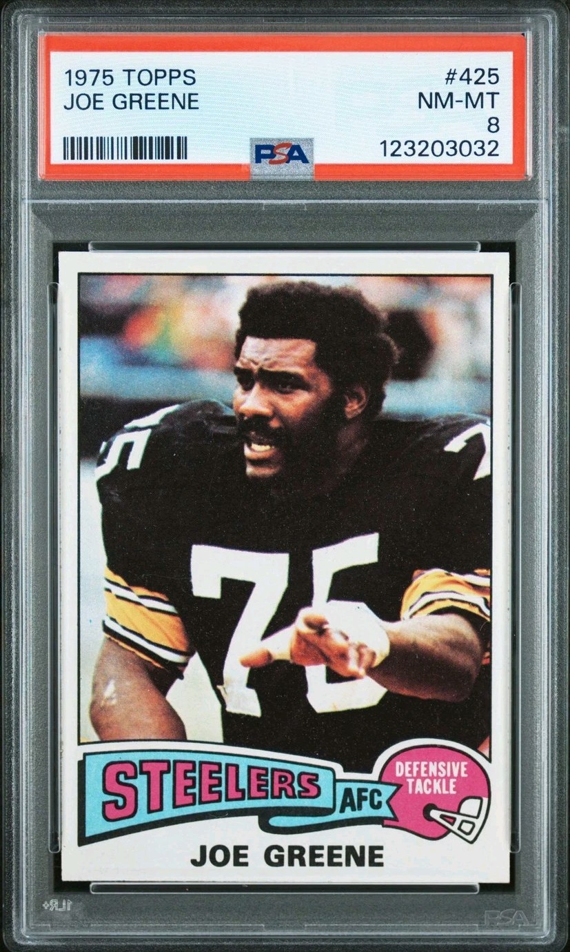 1975 TOPPS #425 JOE GREENE STEELERS HOF PSA 8
