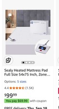 Sealy Heating Mattress Pad - Full 54 x75