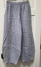 Bryn Walker Olivier Light Linen Ankle Lantern Pull-On Pant Size Small Blue