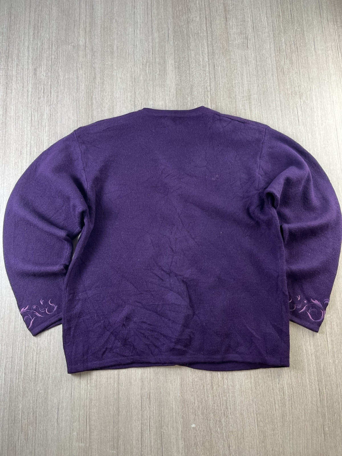 Pendleton Classics Cardigan Purple Wool Floral Em… - image 6