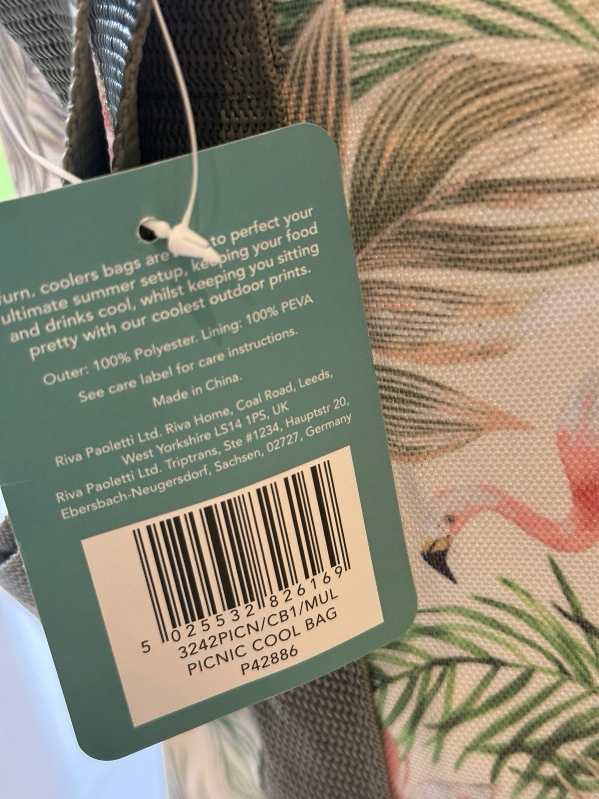Furn. Flamingo Picnic Cooler Bag 30L - Tropical Insulated Lunch Beach Bag - M/L image 6