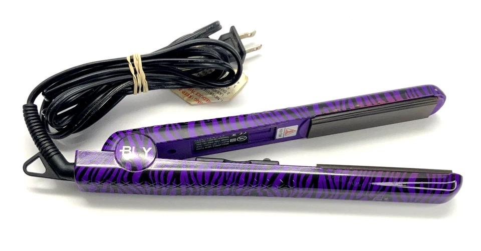 Plancha plana Brilliance New York Diamond 1,25" - pelo liso de cerámica de cebra púrpura Foto 2 de 4