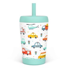 Kid Insulated Stainless Steel Tumbler with Silicone Straw, 12oz Sippy Cup for...