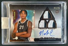 2023-24 Topps 3 Noah Clowney Rookie Patch Auto Horizontal RC Bronze #09/25 Nets