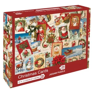 Christmas Puzzles for Adults 500 PiecesChristmas Cards Collection Jigsaw Puzzle